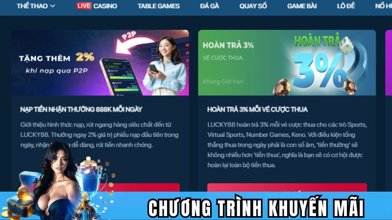 Chương trình khuyến mãi đặc biệt tại Lucky88